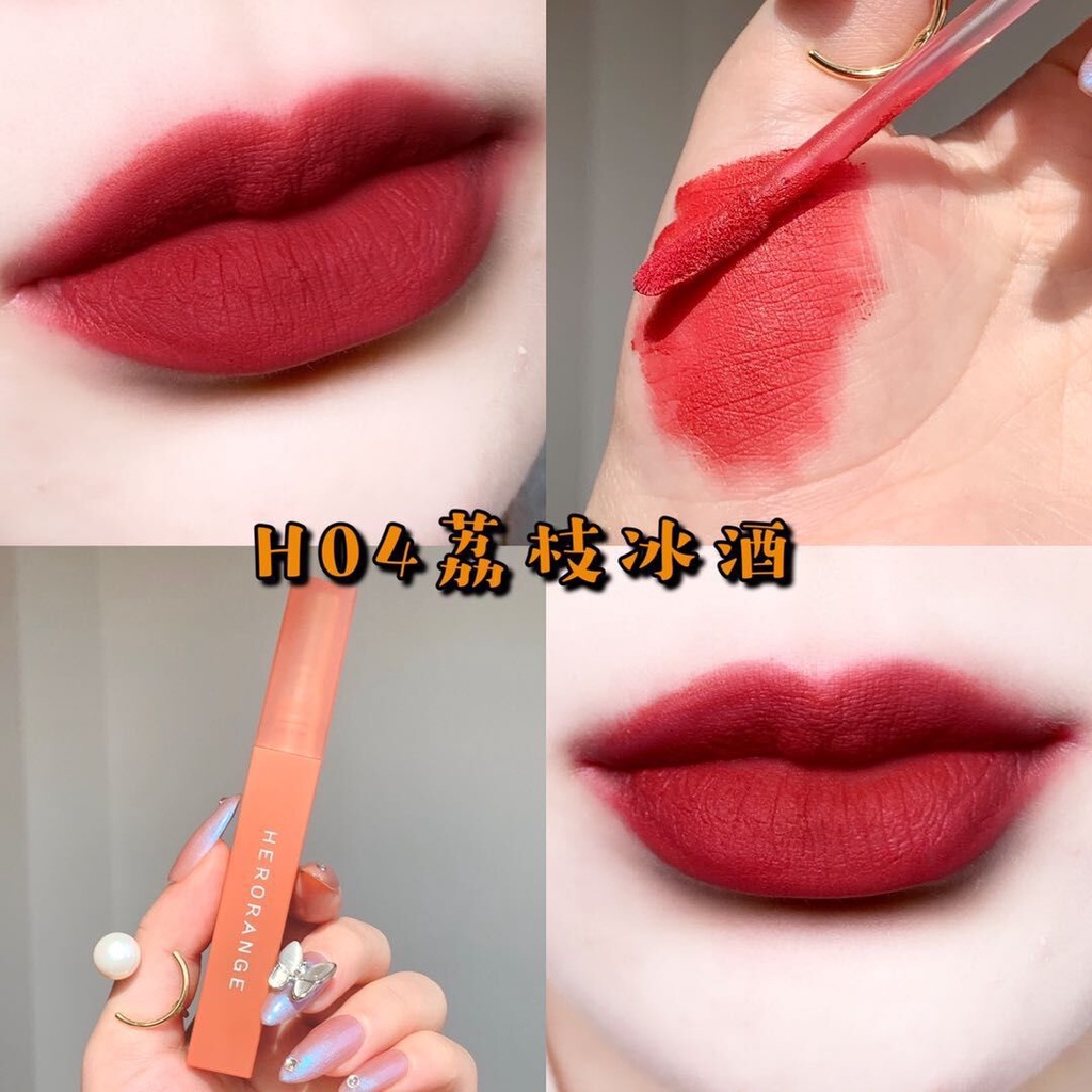 [Hàng mới về] Son kem HERORANGE kiểu thỏi vuông dưỡng ẩm môi cho học sinh