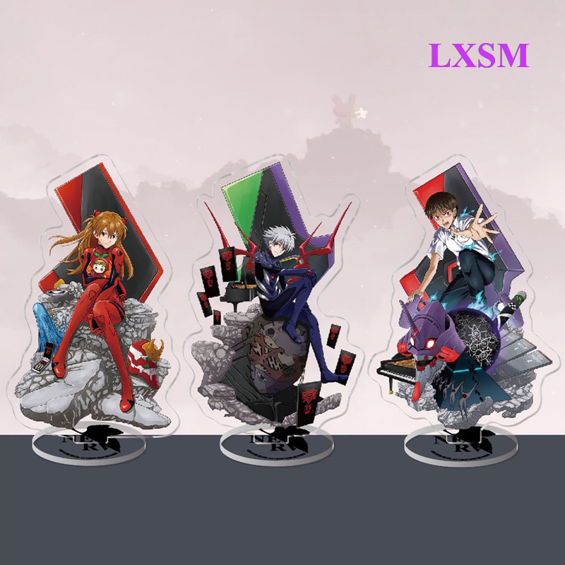 Mô Hình Nhân Vật Ayanami Rei Asuka Langley Soryu Kaworu Nagisa Đứng Bằng Acrylic Để Bàn Trang Trí