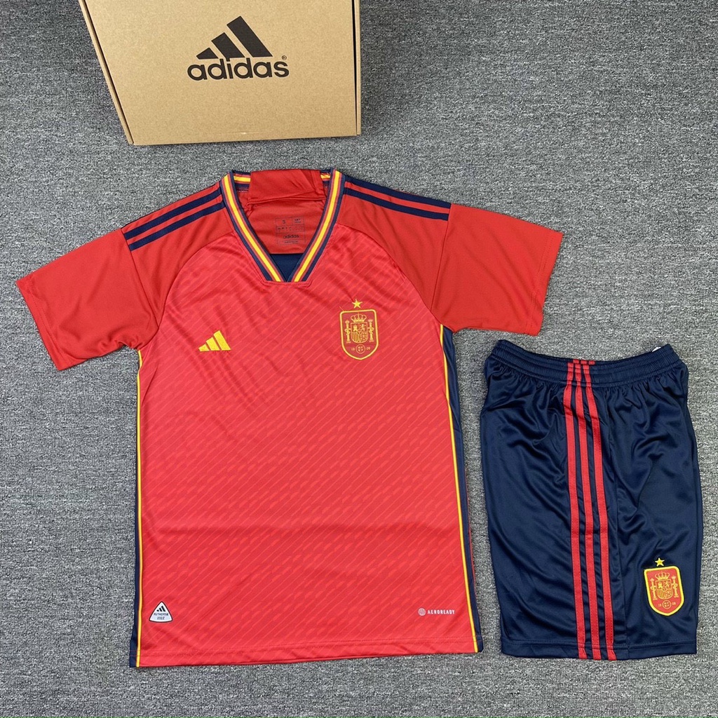 Bộ Quần Áo Bóng Đội Tuyển Tây Ban Nha Sân Nhà WC 2022 Mè Thái