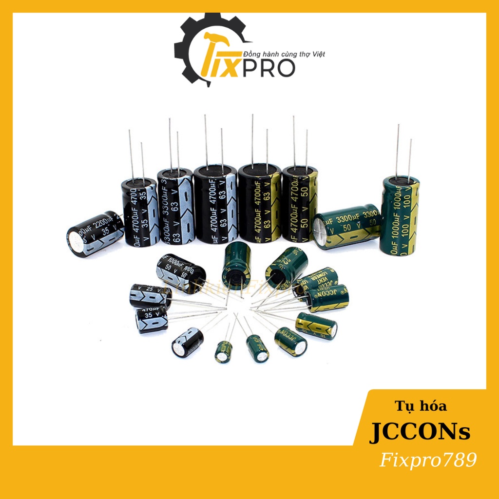 Tụ hóa 25V 2200uF 13x21mm chính hãng JCCONs tần số cao