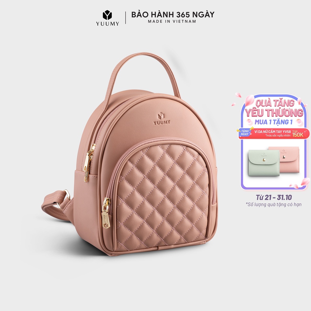 Balo nữ mini họa tiết trần chỉ hình thoi Yuumy Seasand YBA64