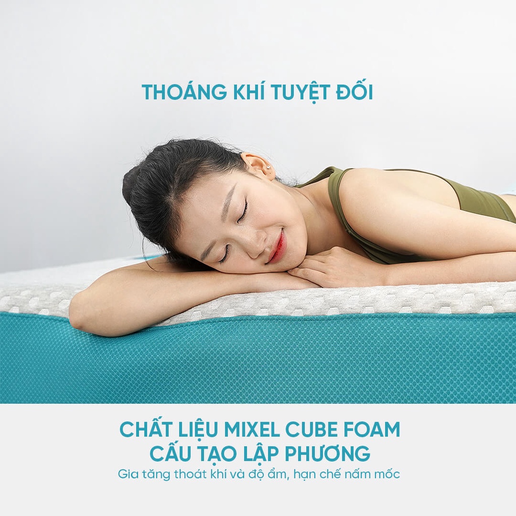 Nệm Memory Foam Aeroflow Fit Plus cao cấp siêu mềm mại, giúp ngủ sâu phân phối bởi Vua Nệm