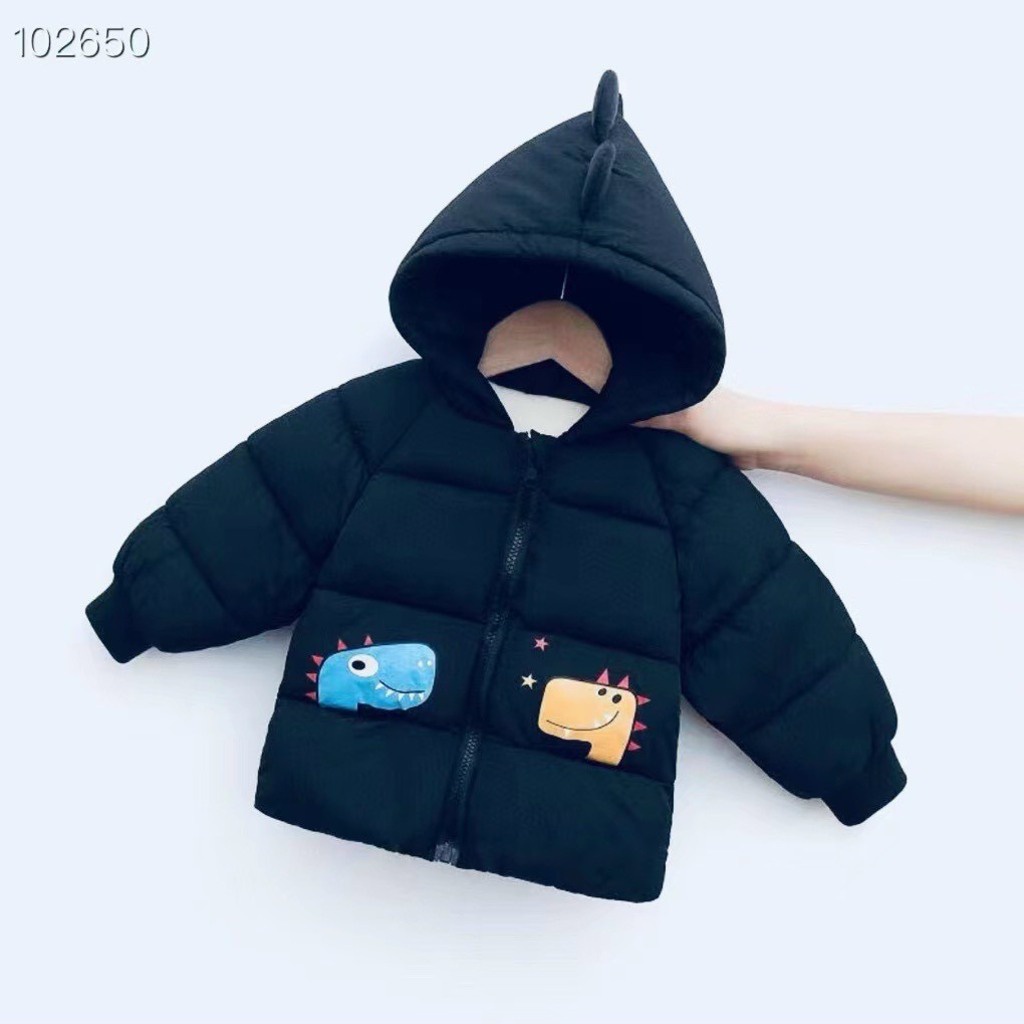 Áo Phao nỉ lót lông hình khủng long siêu ấm cho bé.Quần áo trẻ em Từ 8kg-20kg BINBON KIDS