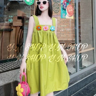Váy Babydoll Dây Bản To Đính Hoa Nổi NEW A25