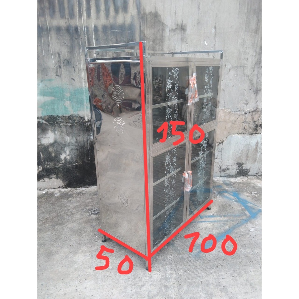 Tủ Úp Chén - Tủ Bếp INOX Cao Cấp SUS 304 Kính Cao Cấp Cường Lực – Mã: B105015I3 CL - HĐ