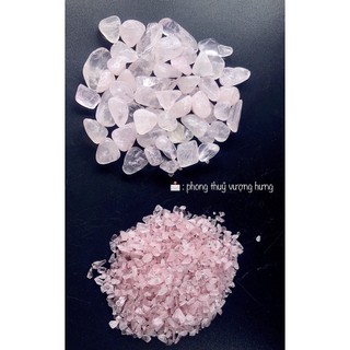 1KG đá vụn phong thuỷ nhà cửa, đá vụn thạch anh hồng Rose Quartz