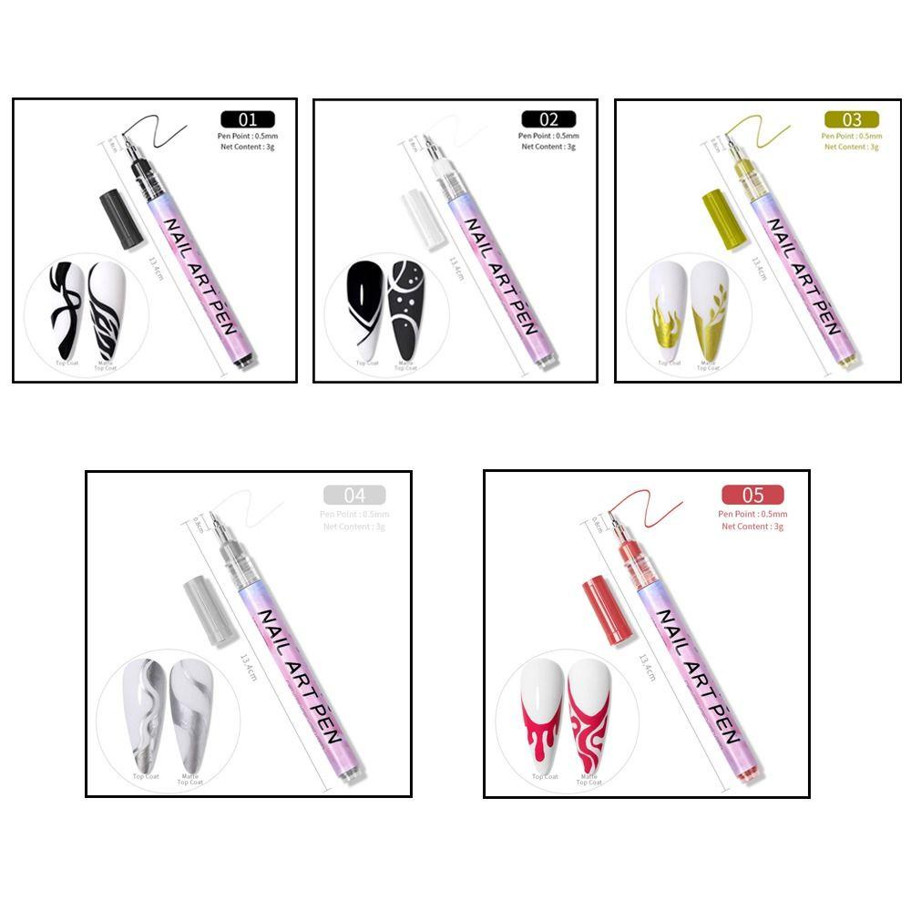 JUNE Set 2 Bút Vẽ Trang Trí Móng Tay Nghệ Thuật