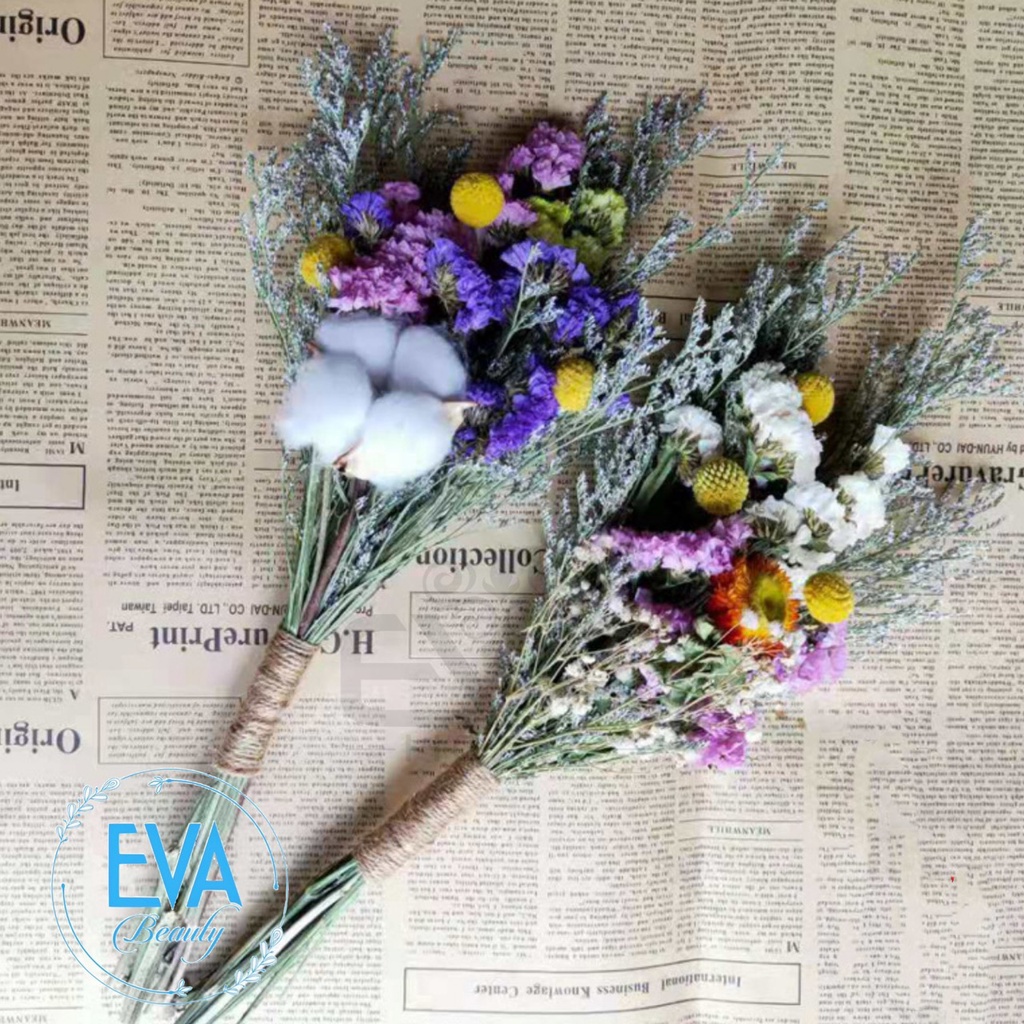 Bó Hoa Khô Mix Phối Sẵn Tự Nhiên Vintage Dùng Trang Trí  - Decor - Quà Tặng