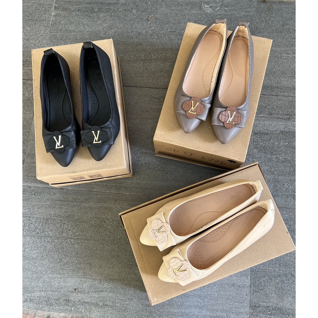 Giày búp bê 2,5cm da bò Gemis- GM00338