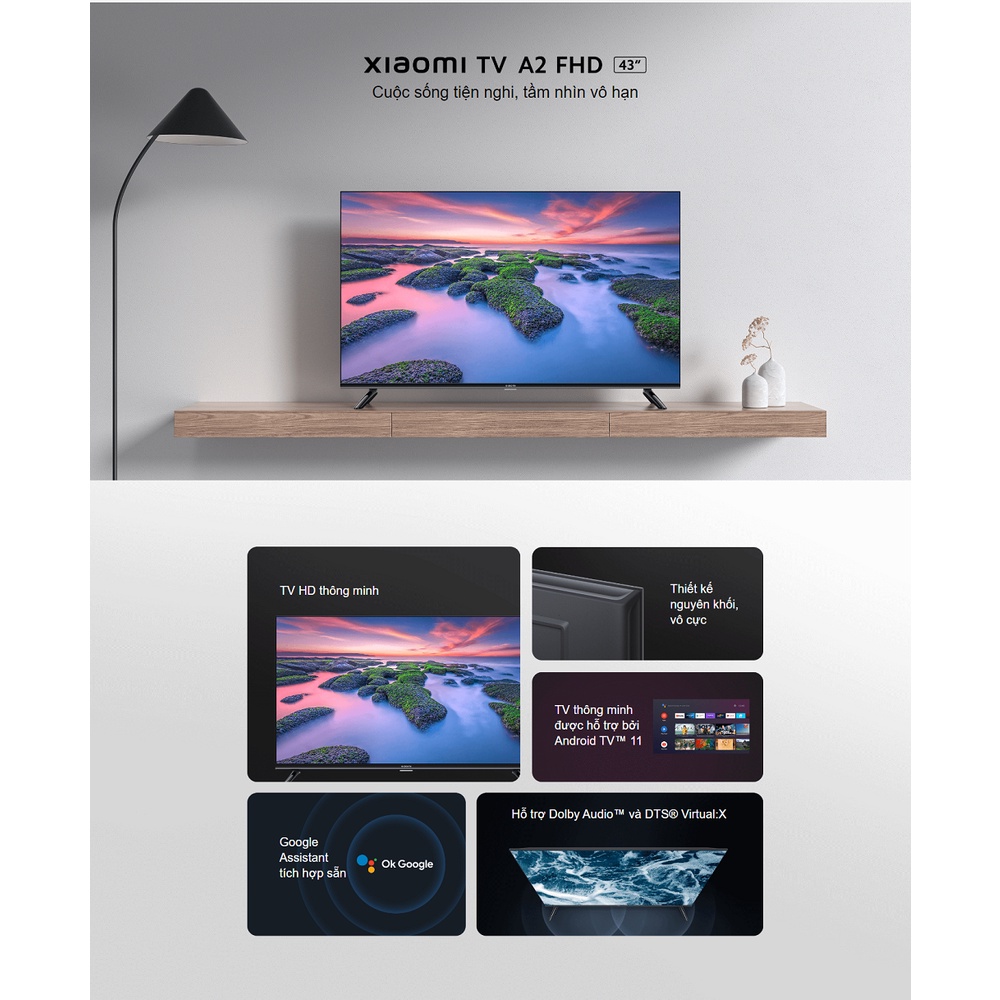 Tivi Xiaomi A2 43inch, Hệ điều hành Android 11, Full HD, A2 L43M7-ETH - Bảo hành 2 năm