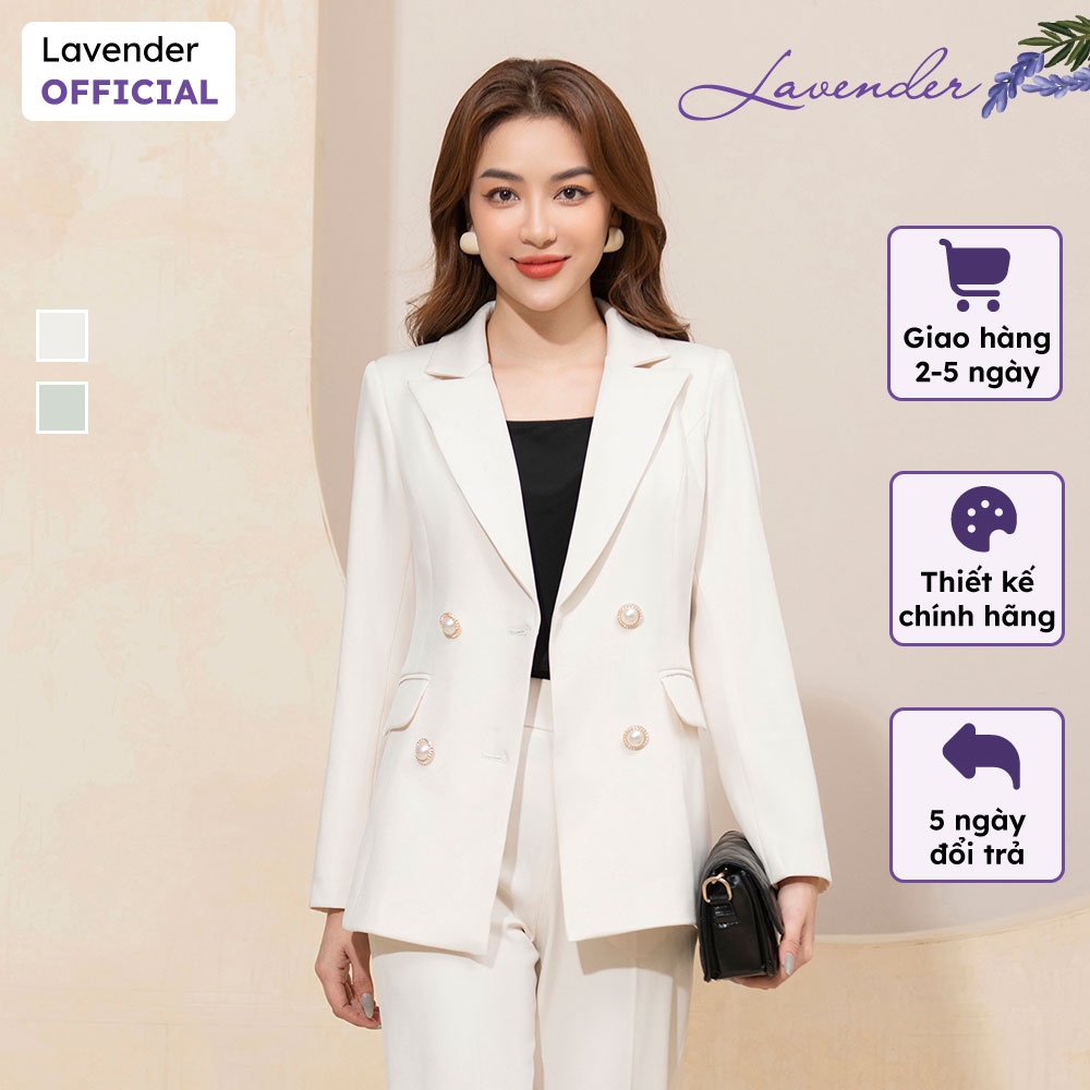 Áo vest nữ công sở LAVENDER cổ ve tay dài 4 cúc 2 túi V2730