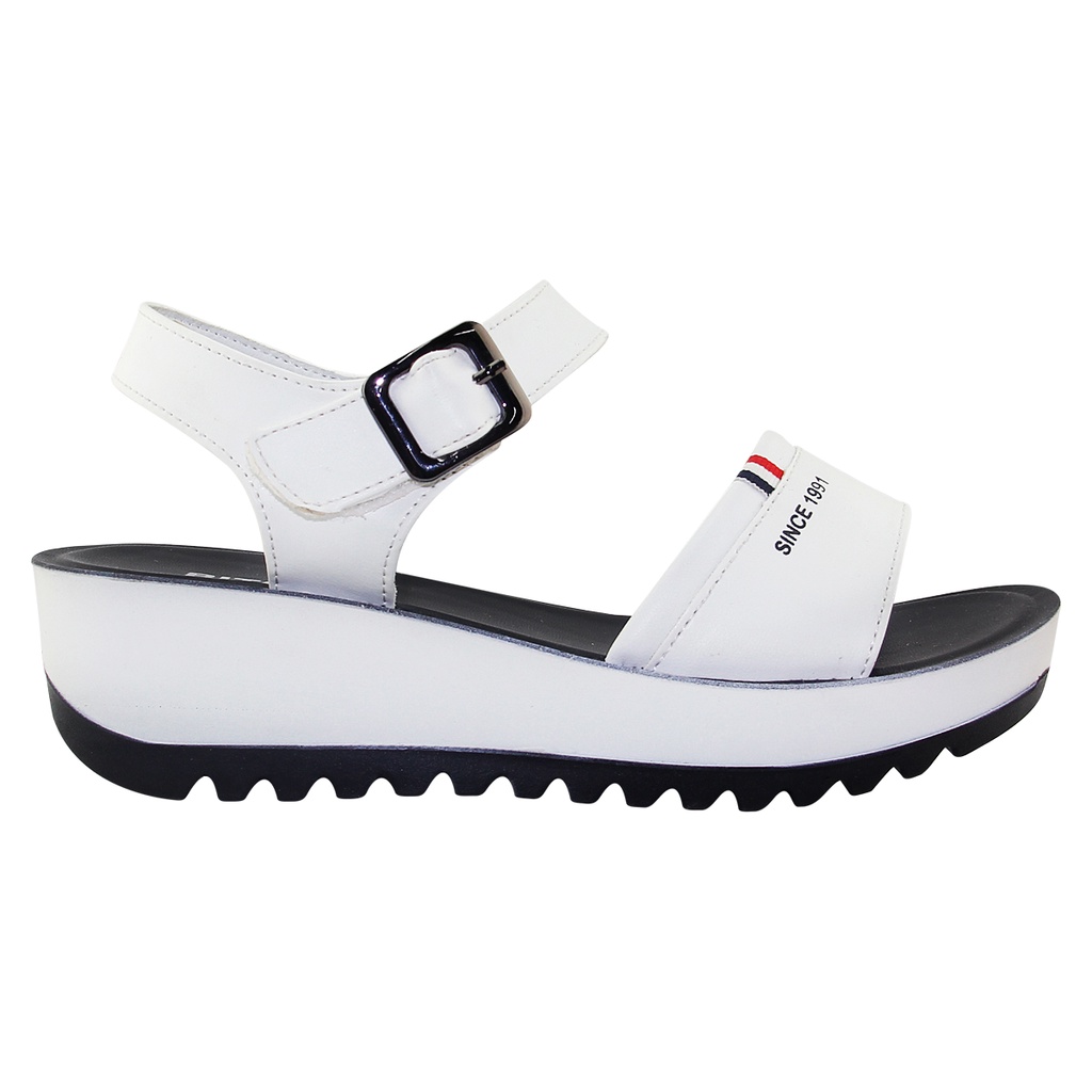 SANDAL ĐẾ BẰNG NỮ Bita's SAN.03 (Đen + Trắng) cao 5cm