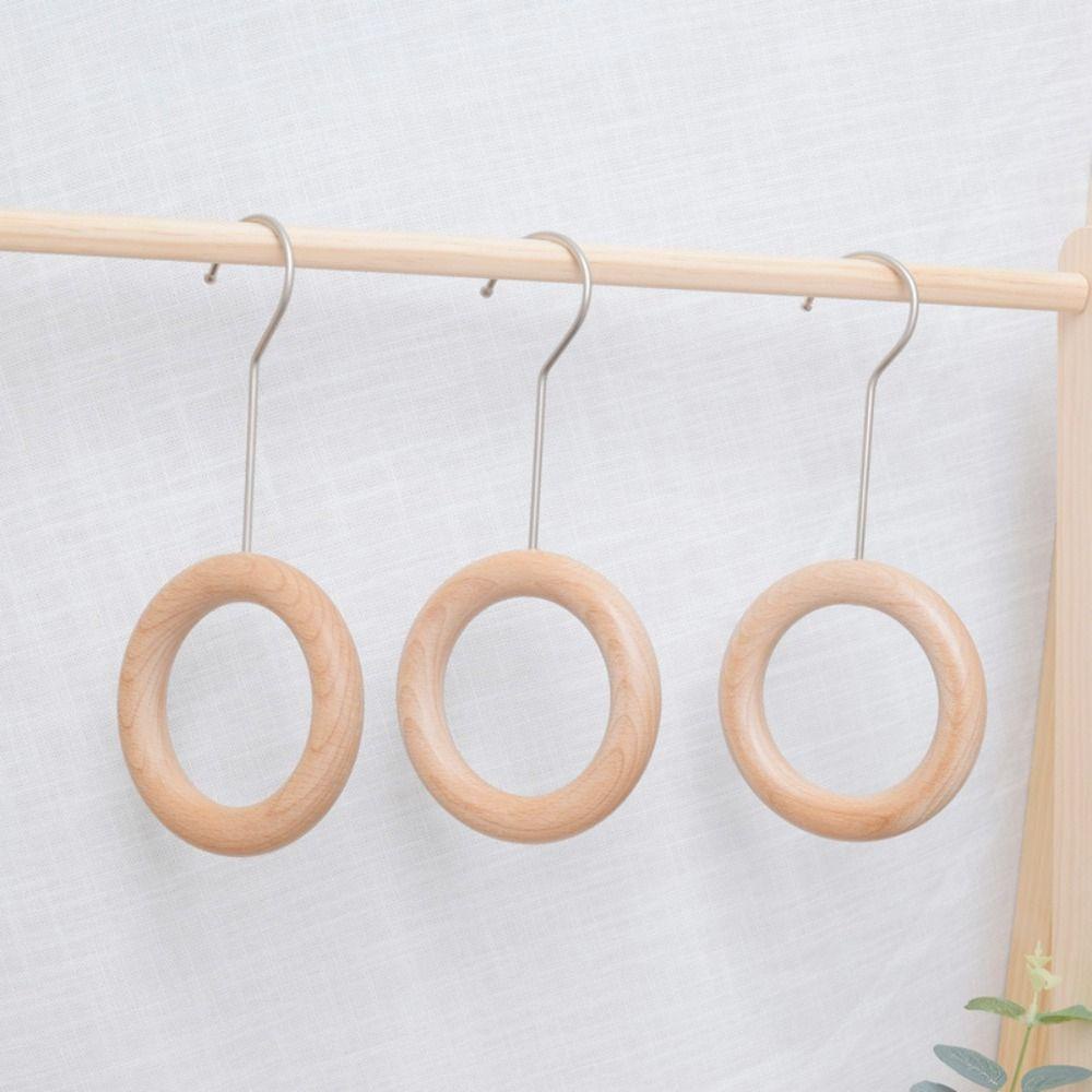 Móc Treo Túi Xách Hình Tròn Bằng Gỗ Trơn Đa Năng Sáng Tạo