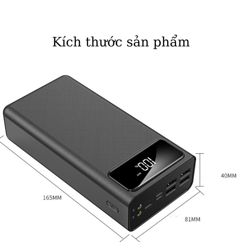 Pin sạc dự phòng dung lượng lớn 50000mAh, tích hợp màn hình LED