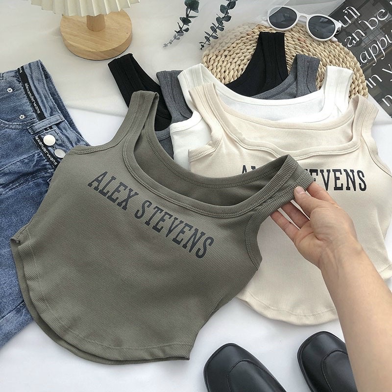 ♥️ Shop Uy Tín ♥️Áo Bra croptop chất cotton in chữ năng động. Áo croptop nữ Alex