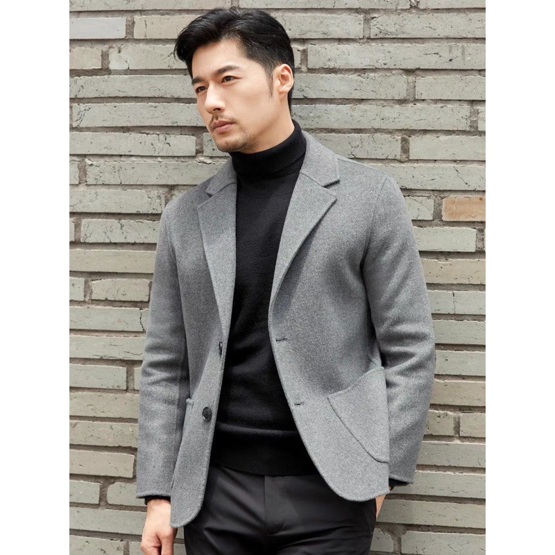 Áo Vest Hàn Quốc LK DENIM nâu, Blazer Dạ Nam 2 Cúc, Áo Khoác Nam Lịch Lãm 2 Lớp Form Ôm KOREA SUIT |
