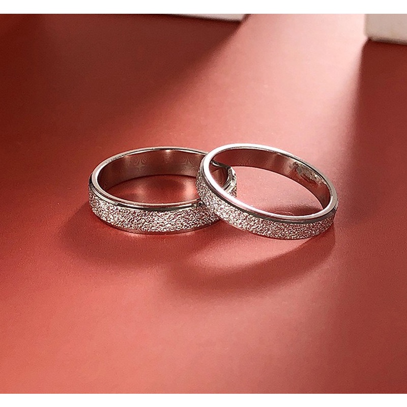 ✻✙☑Nhẫn Cưới Mạ Vàng Trắng 18k 4mm Thiết Kế Đơn Giản Thời Trang Cho Cặp Đôi