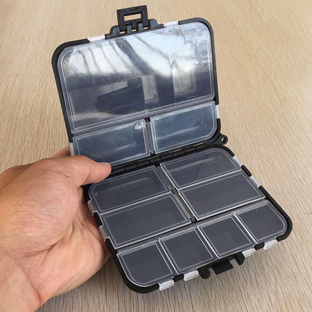Hộp Đựng Móc Câu Cá Hình Vuông Bằng Nhựa ABS PP Màu Đen Có Thể Gấp Gọn