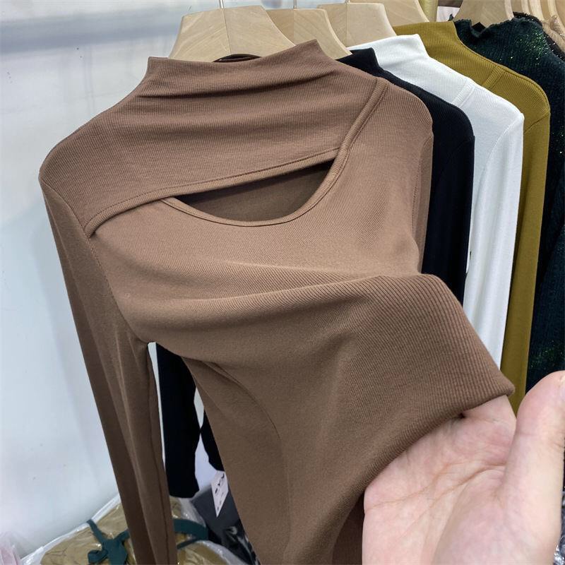 Áo len nữ len tăm khoét lỗ dài tay hàng Quảng Châu cao cấp loại 1