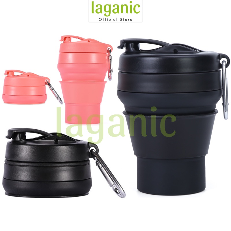Cốc gấp gọn Platinum Silicon Black & Pink 350, 480, 600ml BPA Free LG094