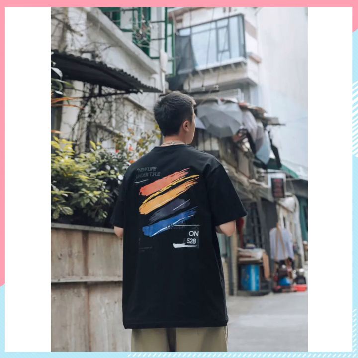 Áo thun unisex tay lỡ form rộng, áo phông nam nữ form rộng chất mát mịn thấm hút mồ hôi in hình NEW LIFE