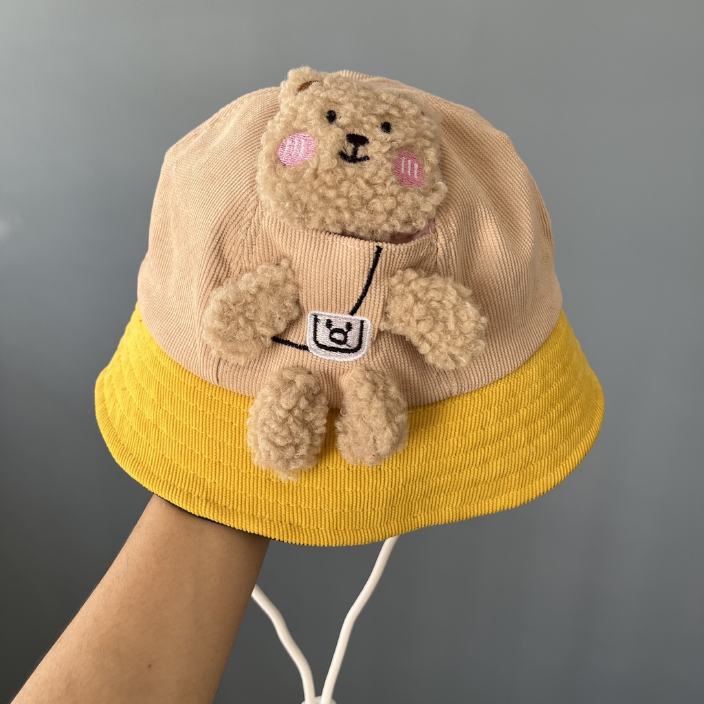 Mũ tai bèo họa tiết Gấu Xù phong cách Hàn Quốc thời trang dễ thương cho bé