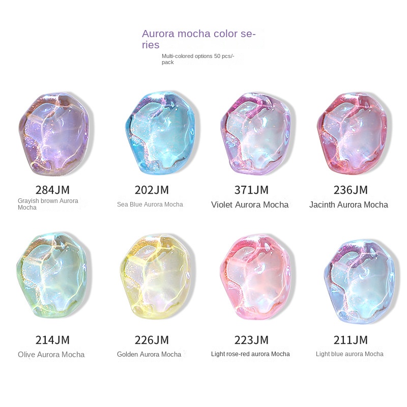 Phụ Kiện Trang Trí Điện Thoại Hình Cực Quang Mocha 10pcs