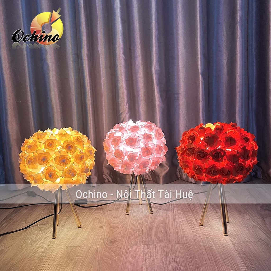 Đèn Ngủ Hoa Hồng Chân Vàng Trang Trí Decor Phòng Ngủ Phòng Cưới (Ảnh Và Video Shop Chụp)