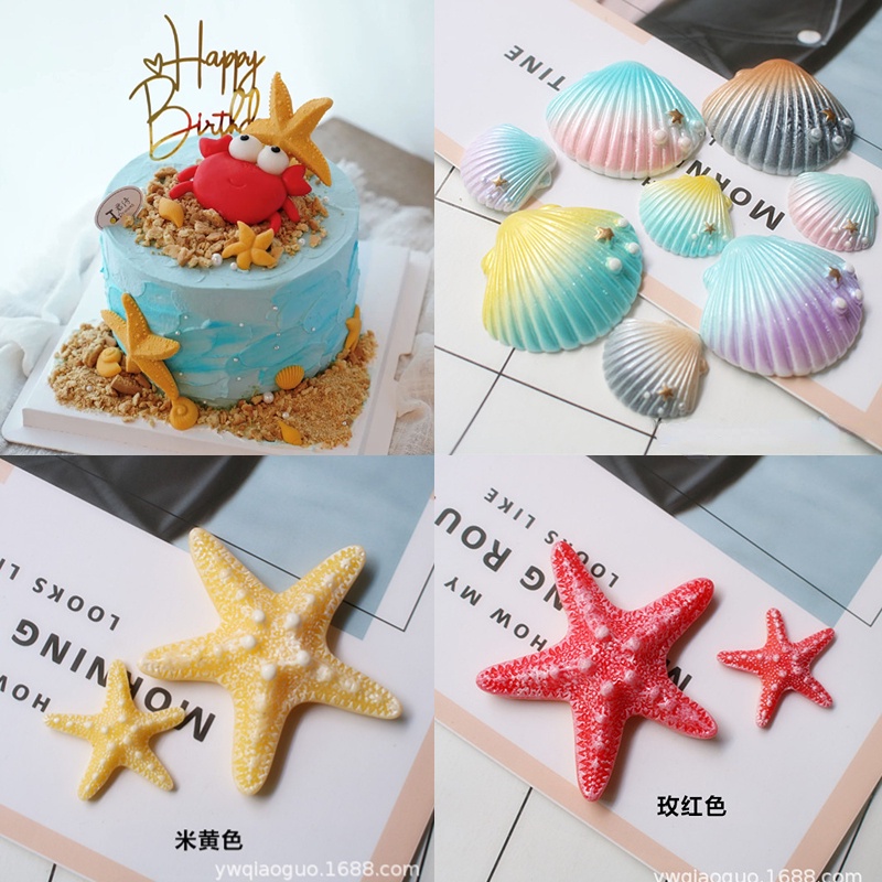 [Spot] Sao Biển Nhỏ Và Lớn Phụ Kiện Trang Trí Bánh Kem Sinh Nhật