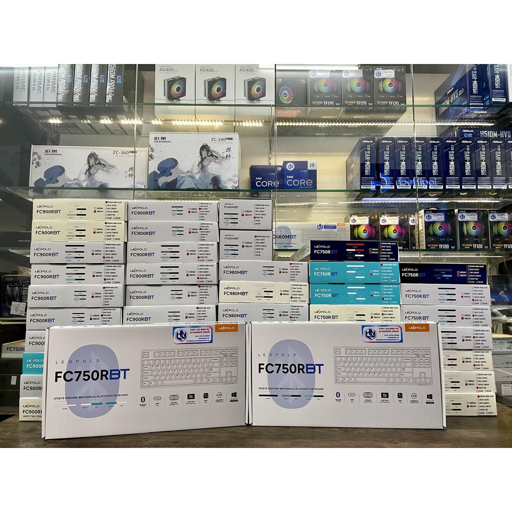 Bàn Phím Cơ Leopold FC750R PD BT Blue Grey Bluetooth - Hàng chính hãng