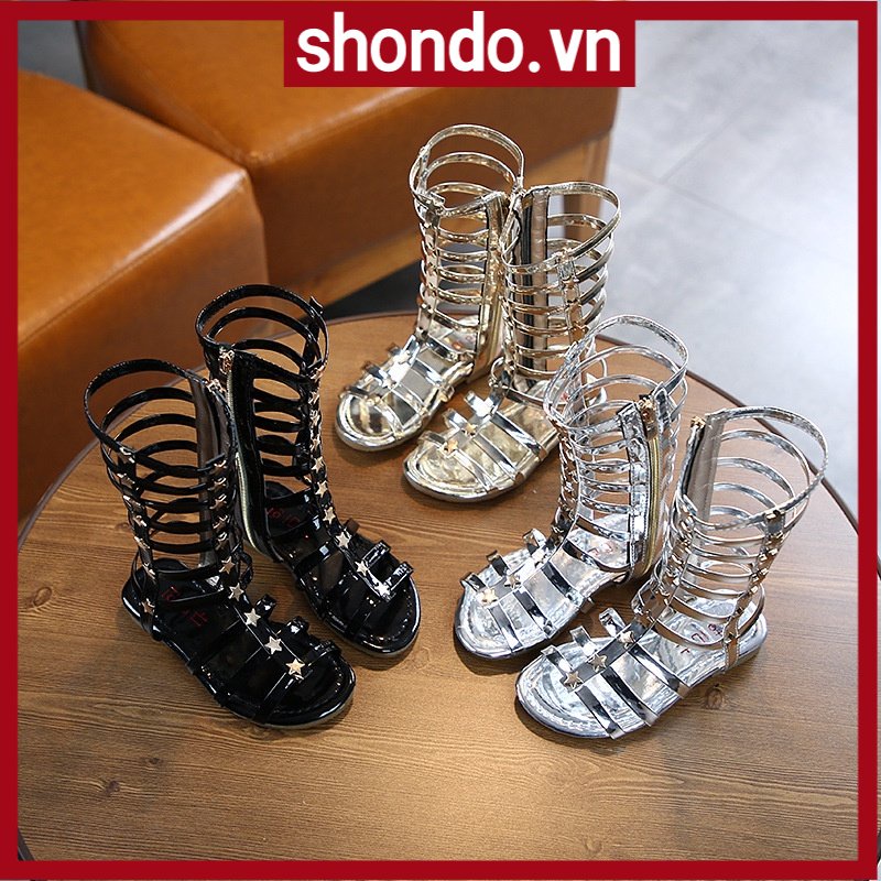 giày nữ phong cách công chúa Giày Sandal Cổ Cao Hở Ngón Đính Đinh Tán Thời Trang Cho Bé Gái giày nữ sinh giày học sinh nữ dép học sinh nữ