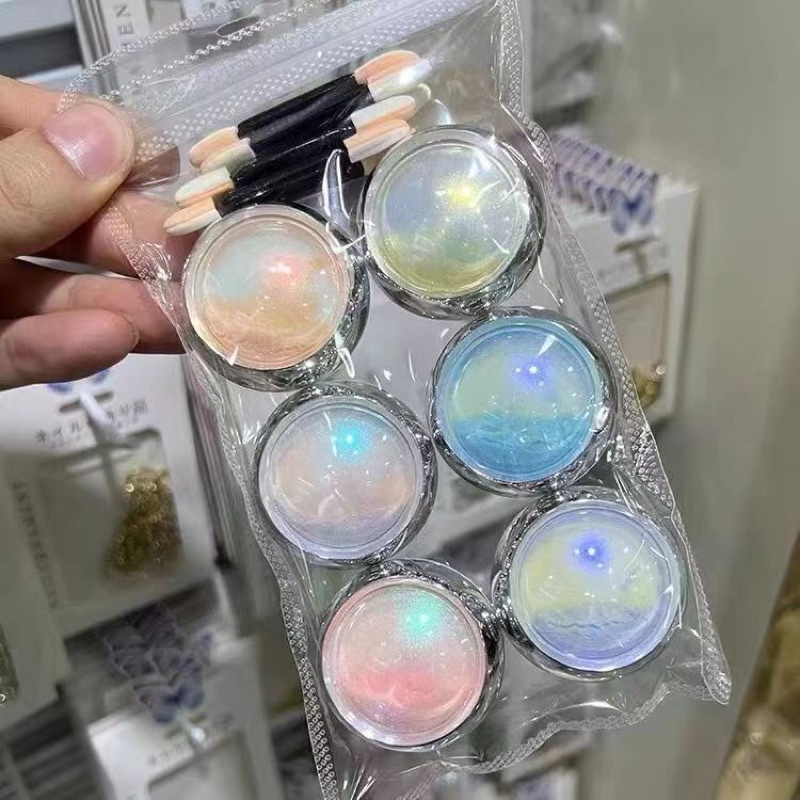 Bột tráng gương ánh trai siêu đẹp 6 màu trang trí nail