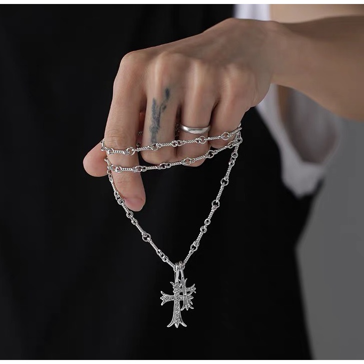 Dây Chuyền Nam Nữ Mặt Chữ Thập LOKI.Accessories Màu Bạc Đẹp Cao Cấp - Vòng Cổ Nam Chất Liệu Titan- Vòng Cổ Dias