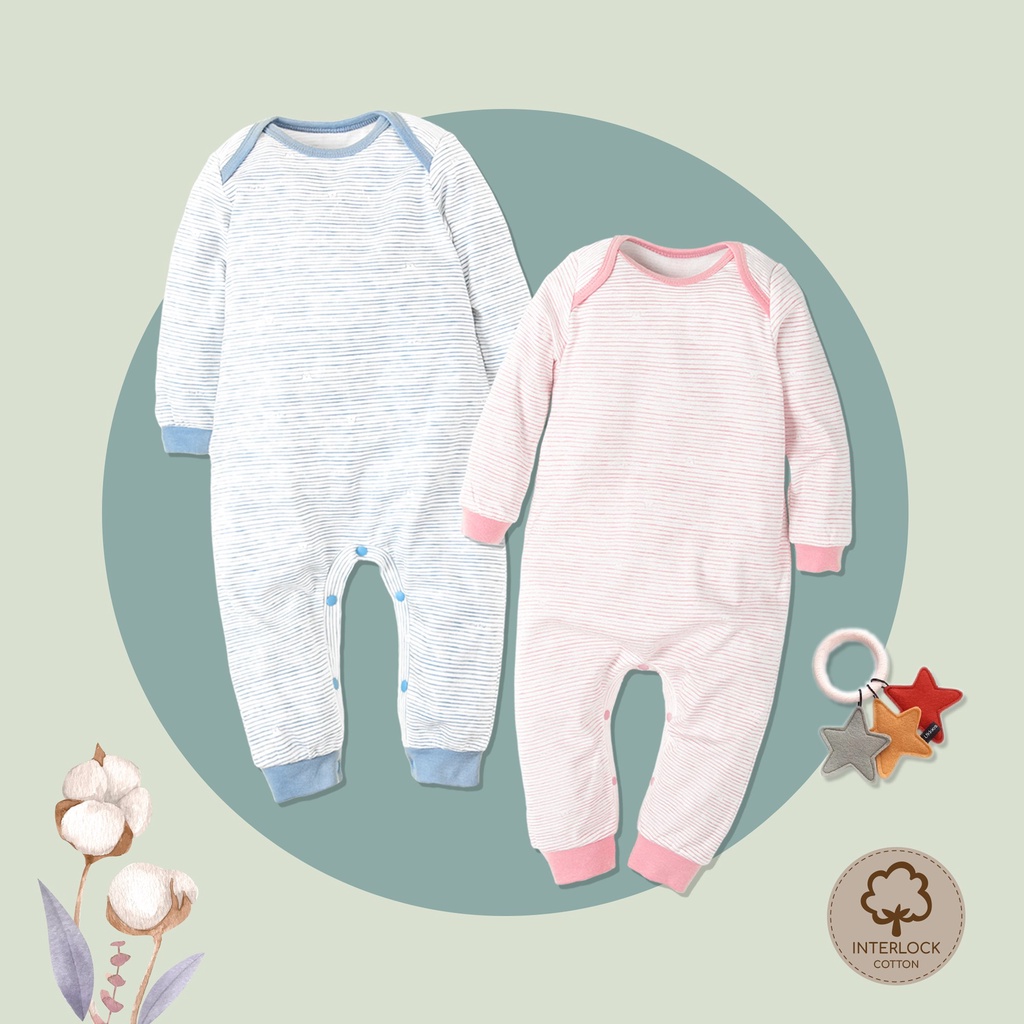 Jumpsuit Thu Đông MIOMIO, Họa Tiết: Thỏ, Sọc, Mèo, Mèo Mây Cho Bé Trai Bé Gái (Từ 3-12 tháng), Vải Interlock Cotton