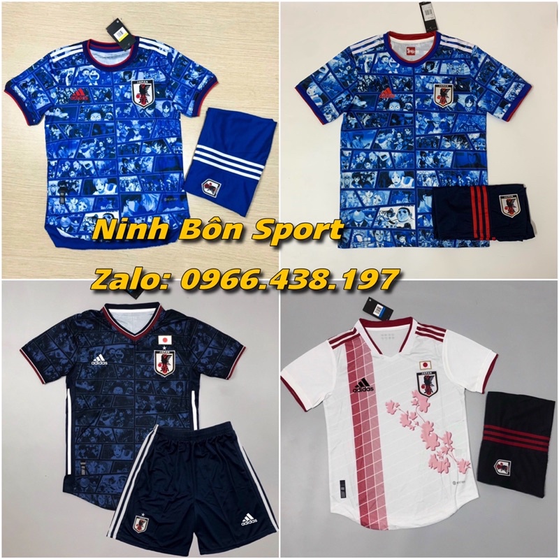 Áo Bóng Đá Đội Tuyển Nhật Bản Sân Nhà WC 2023 Màu Xanh Quần Tím Than - Áo Japan Cao cấp