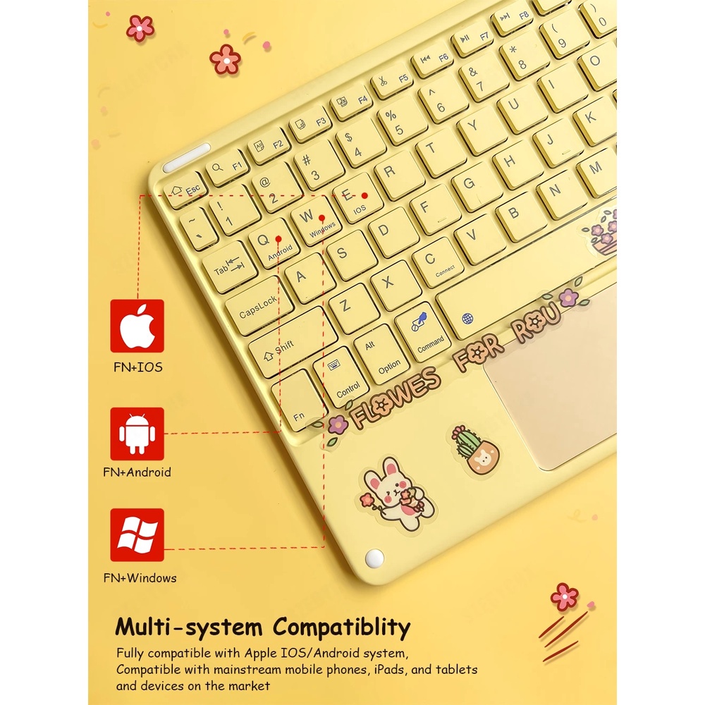 Bộ Bàn Phím + Chuột Bluetooth Mini 10.61 "10 inch Cho Xiaomi Redmi Pad 2022 10.61 inch Xiaomi Pad 5 Pro 12.4 11" MiPad 4 Plus 3 2 1