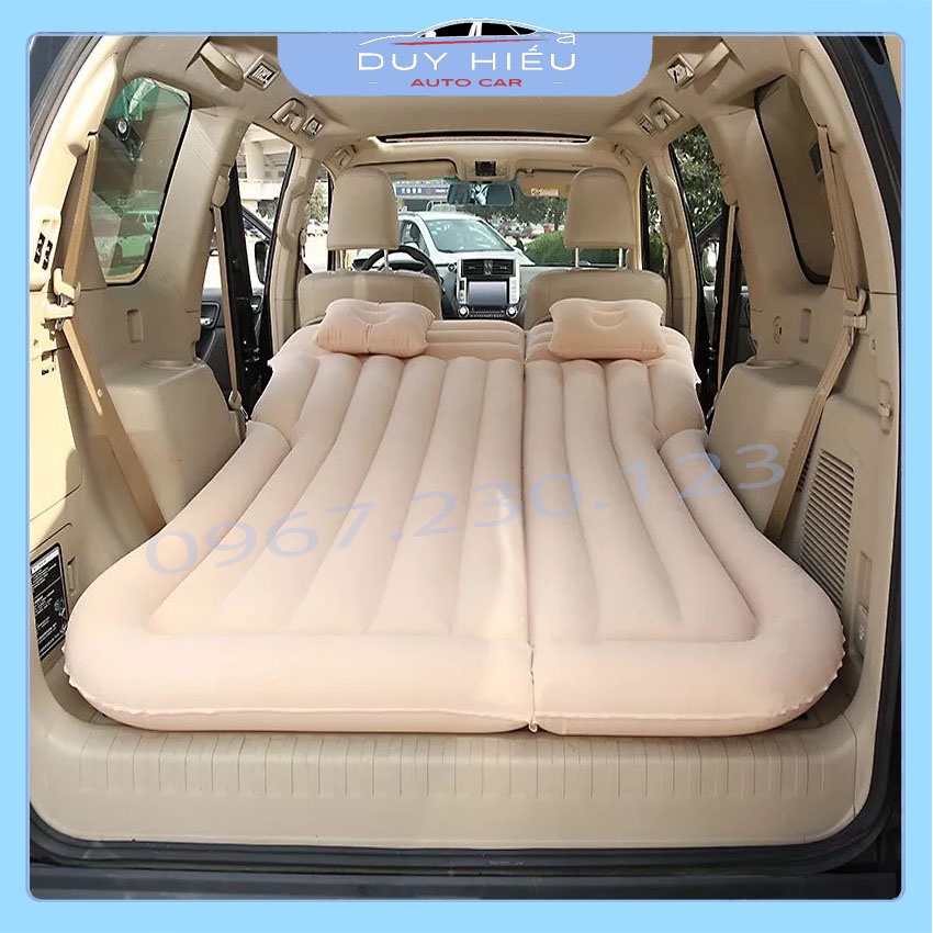 Đệm hơi ô tô cao cấp, giường đệm thông minh cho xe hơi- Tặng kèm bộ 2 gối cao cấp và bơm điện, vòi đa năng sử dụng trên
