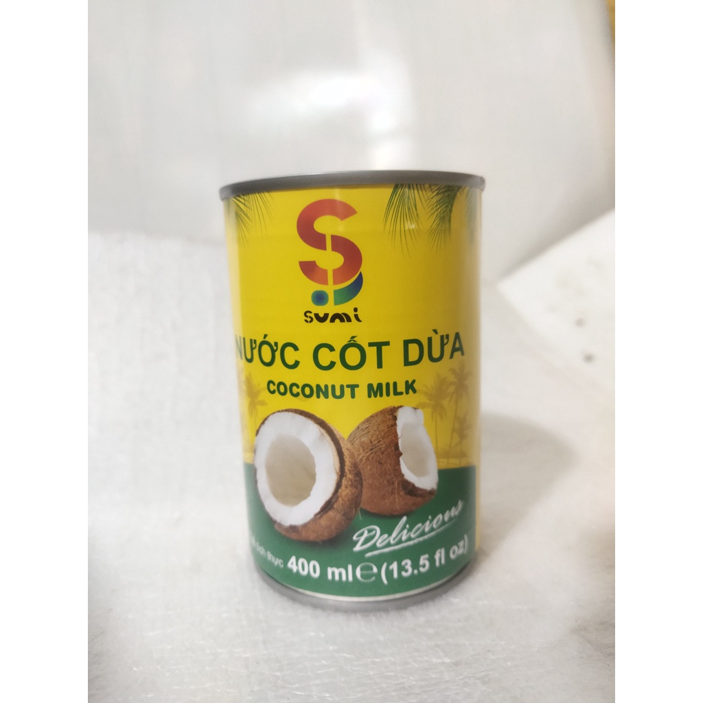 Nước Cốt Dừa Thái SuMi (400 ml) Nguyên chất, Ít đường, Béo thơm sánh mịn