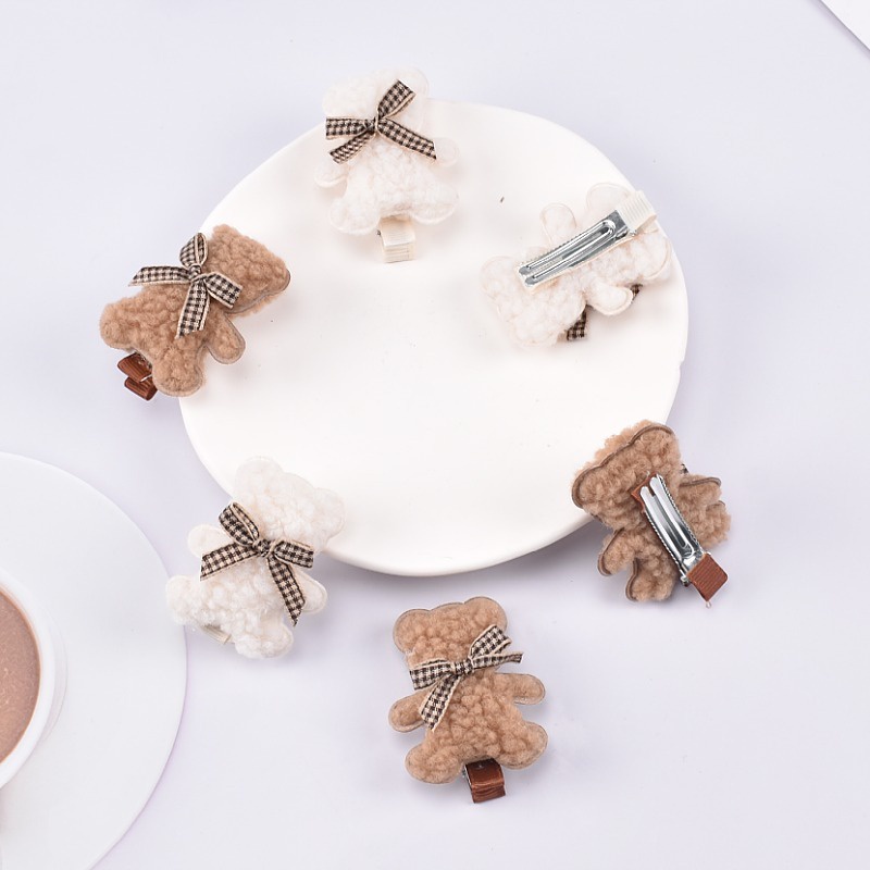 [Bán Chạy] [Kẹp Tóc Gấu Bông Thu Đông] [Kẹp Tóc Hình Hoạt Hình Hàn Quốc Ngọt Ngào Đáng Yêu Cho