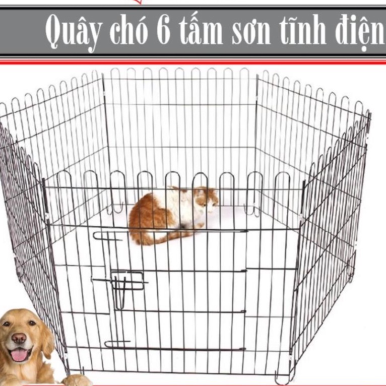 Orgo- Hàng rào Quây chó sơn tĩnh điện 6 tấm mỏng gấp gọn Q501 Mỗi tấm 60x60cm