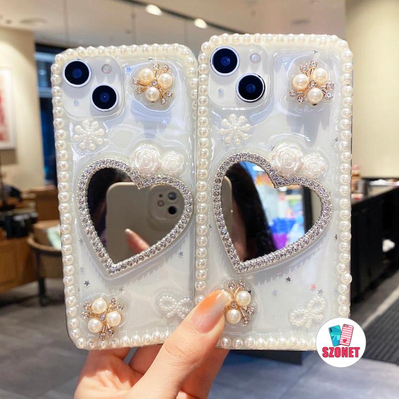 Ốp Điện Thoại Cứng Chống Sốc Tráng Gương Hình Hoa Cho iPhone 14 13 12 11 Pro Max XS XR X 8 7 Plus