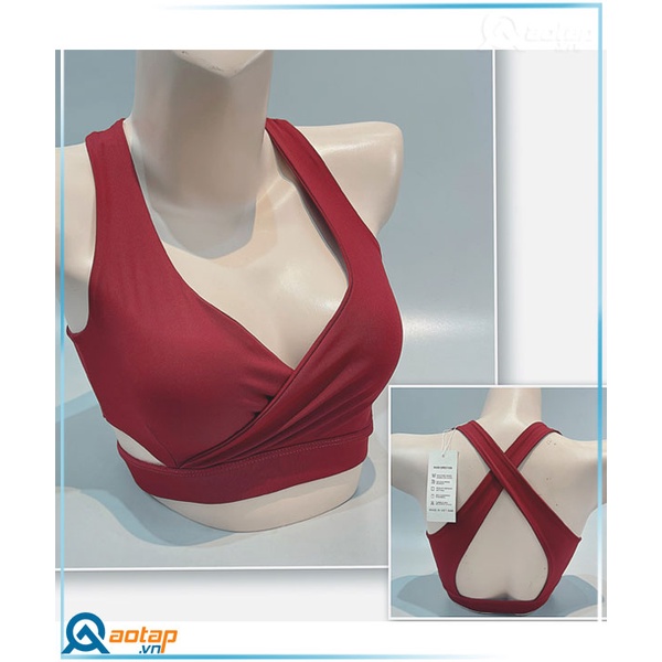 Áo bra tập thể thao cho nữ - Áo cut eo đắp chéo trơn nhiều màu