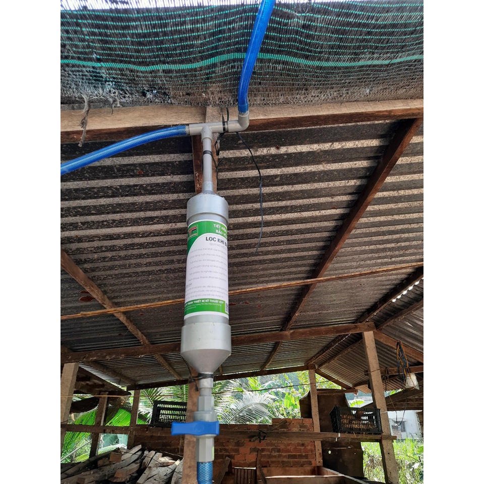 Bình lọc khí biogas 1kg hạt lọc. Sử dụng 6 tháng