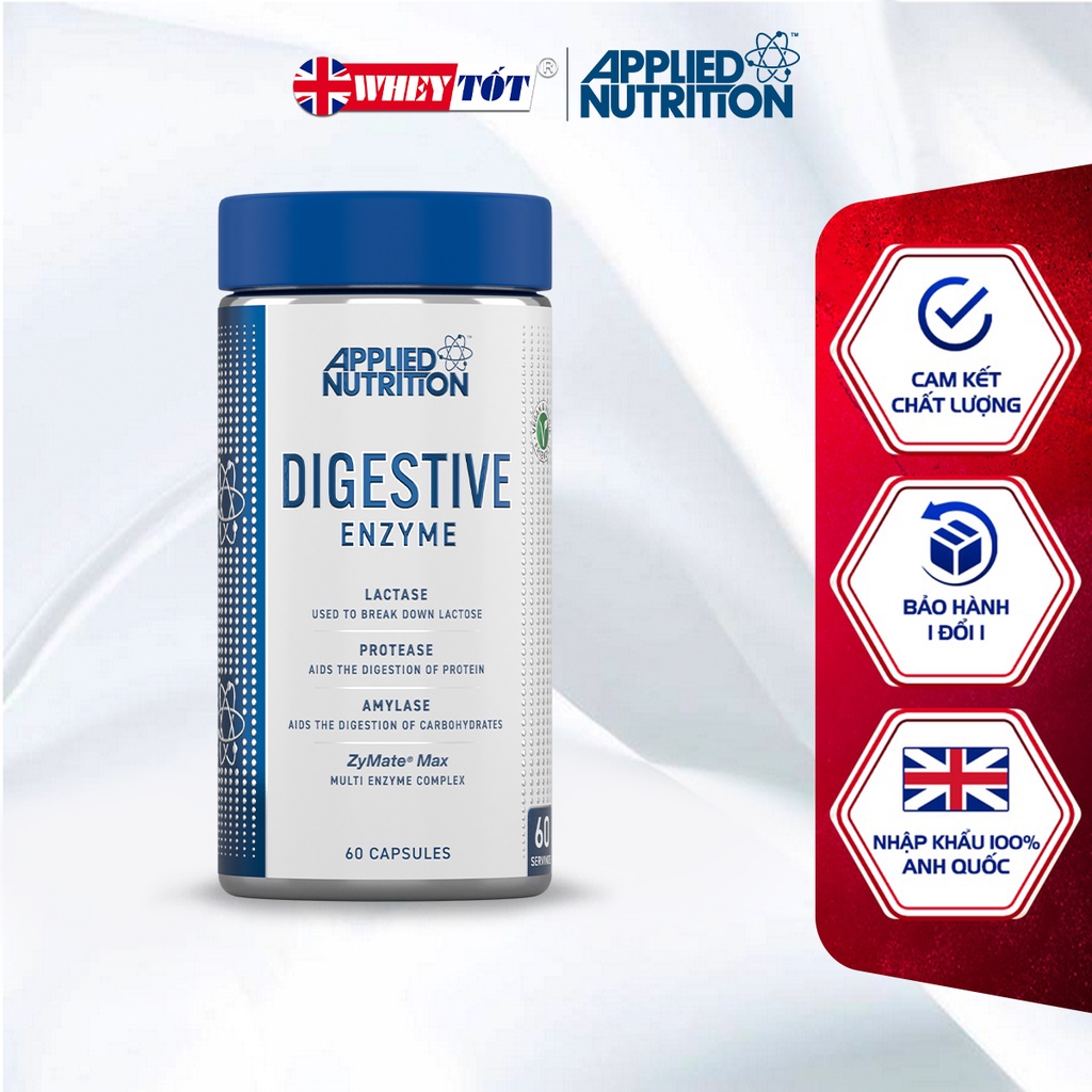 Viên uống hỗ trợ tiêu hóa Applied Nutrition Digestive Enzyme 60 lần dùng