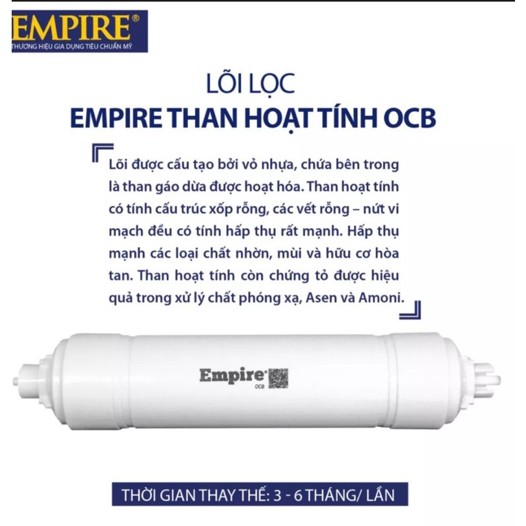 Bộ 3 lõi đúc 123 Empire phù hợp thay thế câc dòng máy lọc nước sử dụng lõi đúc