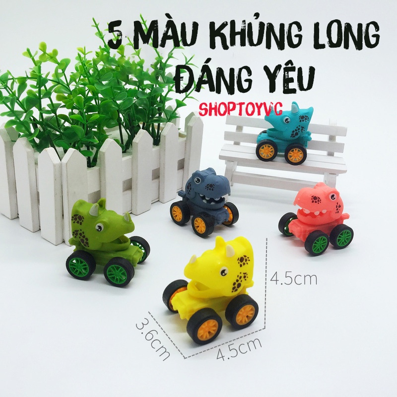 Combo 5 Chiếc Xe Đồ Chơi Đầu Khủng Long Mini Động Cơ Dây Cót