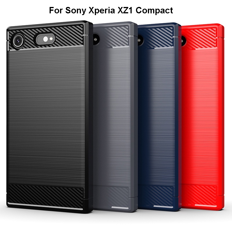 Ốp Điện Thoại Mềm In Họa Tiết Sợi carbon Mượt Cho sony xperia xz3 xz1 xz2 compact / premium xa1 xa2 ultra / plus pro-i l1 l2 l3