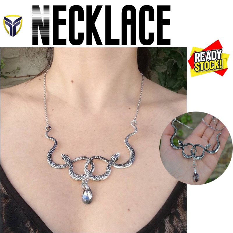 [Vòng cổ Medusa thời trang Franco Vòng cổ rắn hai đầu Vòng cổ Goth đen ngắn Vòng cổ rắn choker