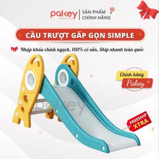 Cầu trượt cho bé gấp gọn đủ 3 màu Hồng xanh trắng, có sẵn nhựa nguyên sinh HDPE an toàn