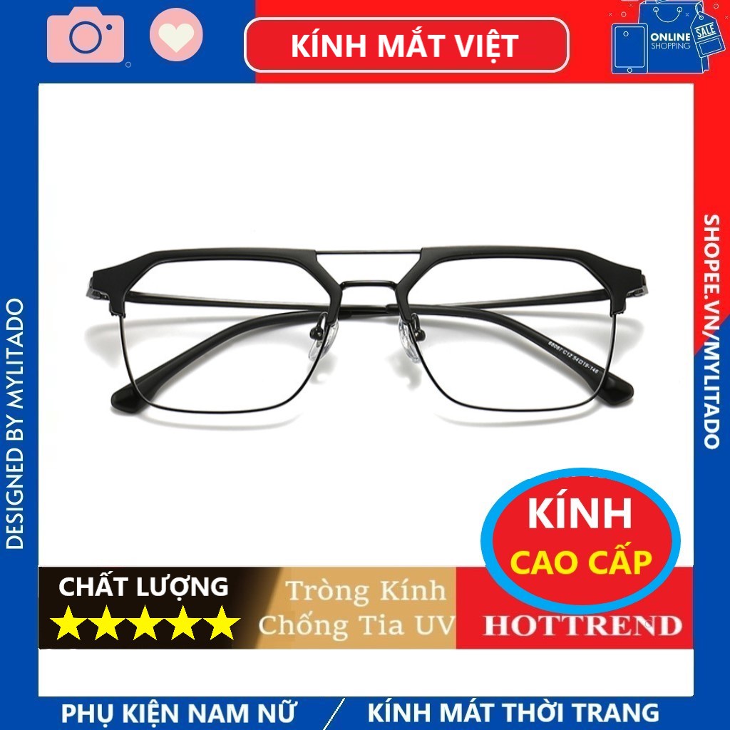 Gọng kính cận Chrome Hearts xuất xịn Gọng Cao cấp Mắt Việt thời trang nam nữ